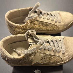 Gold Glitter Kids Sneakers